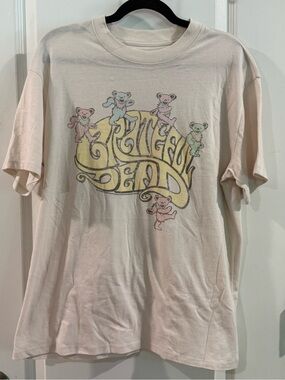 Abercrombie & Fitch Grateful Dead  Beige Graphic Tee with Pastel Bears